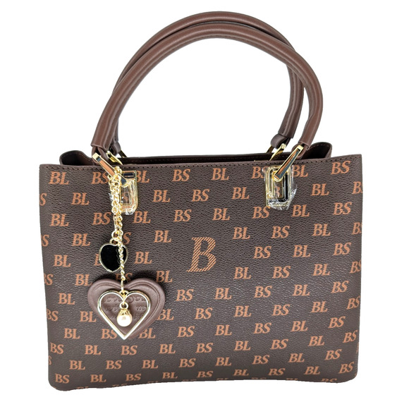 Basa Bela Handbags - Basa Bela Brown Vegan Leather Logo Top Handle Crossbody Classic Handbag New